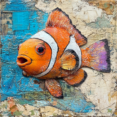 Nautical Sign, Clownfish Sign, DCO-02531, Sign For Wreath, 10x10